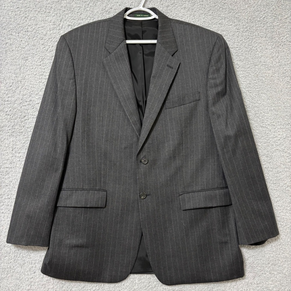 Lauren Ralph Lauren Gray Pinstripe Wool Blazer 43R Business Interview Sport Coat
